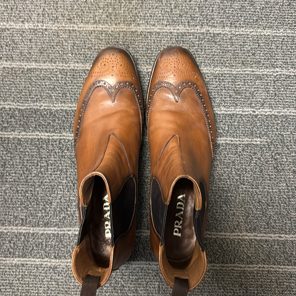 Prada Wingtip Chelsea Boots